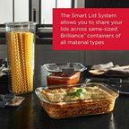 Rubbermaid Brilliance Glass Food Storage set of 4 containers 8 total pieces (4 containers + 4 lids) for Lunch Meal Prep and Leftovers Dishwasher and Oven Safe Clear/Grey - size: Assorted Sizes (8-Piece)
