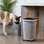 IRIS USA Pet Food Storage Container 25 lbs, Premium 60% Improved Airtight Seal with Air Valve, 2 Cup Scoop, Removable Wheels, Easy to Open - Made in the USA, Black - color: Black, size: 25 lbs