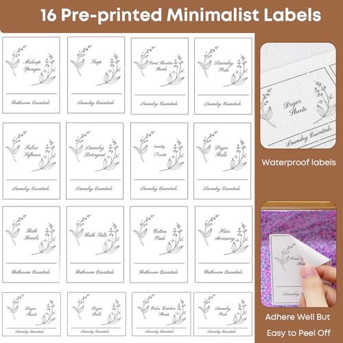 COAZEX 4 Pack Clear Laundry Pods Container & Dryer Sheet Holder, Plastic Square Laundry Room Organization and Storage Jars with Lids, Scoops & Labels for Detergent, Powder, Dryer Balls, Beads - color: B-2+1+1 Pack