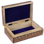 Ajuny Handcrafted Wooden Jewelry Box with Tai Chi Flower Carving – 8x5 Inch Treasure Chest for Keepsakes, Trinkets, Gifts, Decorative Storage Box for Men & Women, Home Organizer - style: Tai Chi