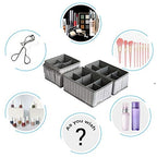 VERONLY Cosmetic Storage Bins Makeup Organizer, Adjustable Multifunction Storage Box Desk Drawer Divider for Makeup Brushes, Bathroom Countertop or Dresser, Set of 3 (Grey) - style: Tree Branch Pattern 3PC