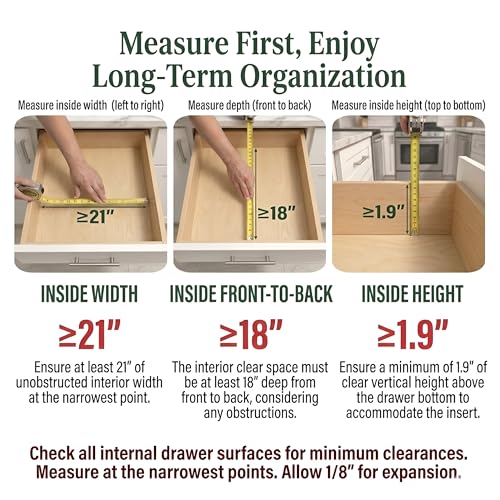 Bamboo Drawer Organizer – Expandable 9 Slot Silverware & Utensil Tray for Kitchen, Office & Kitchen –Fits 13”–19.6” Drawers, Natural Bamboo Wood, Deep Compartments - Durable & Eco-Friendly - size: 9 Slot