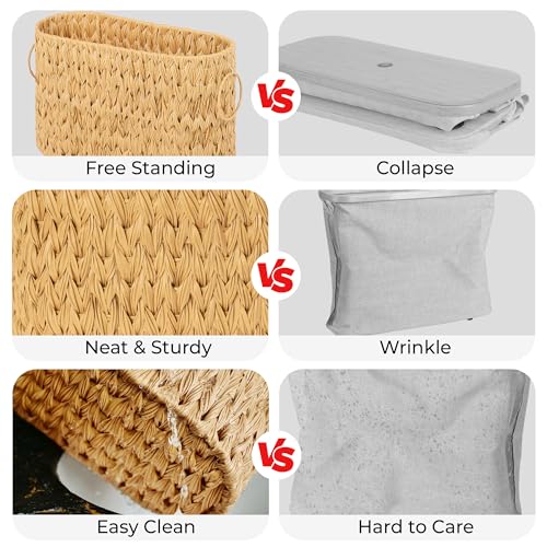 GRANNY SAYS Toilet Paper Storage, Bathroom Storage Basket, Toilet Paper Basket for 6 Mega Rolls, Toilet Paper Holder with Storage, Wicker Basket for Bathroom Accessories - color: Nature, size: 15¾"L x 6½" Wx 9½"H (No Lid)