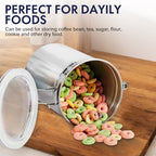 ENLOY 165oz Stainless Steel Airtight Canister for Kitchen, Large Flour Coffee Bean Tea Cereal Sugar Cookie Metal Food Storage Canisters with Clear Lid and Sturdy Locking Clamp (7.7 * 7.7 * 8.4in) - size: Large