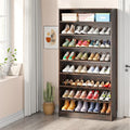 Tribesigns Tall Shoe Cabinet, 9 Tiers 40-45 Pairs Heavy Duty Wood Freestanding Shoe Storage Cabinet, 70.8'' Tall Shoe Cabinet with Open Storage for Entryway (1, Rustic Brown) - color: Rustic Brown