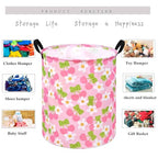 KUNRO Kids Laundry Hamper Clothes Gift Basket Storage Laundry Baskets Organizer Bin with Handles for Nursery Room (Pink Cherry) - color: Cherry