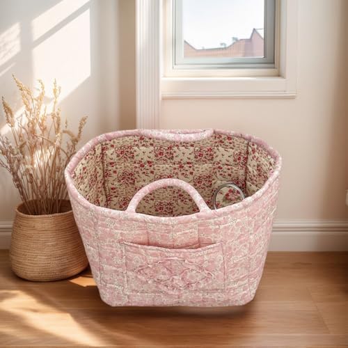 Floral Fabric Storage Basket Car Interior Storage Basket Underwear Sundries Laundry Baskets Supplies Home Organizer Bag (style 2) - color: style 2