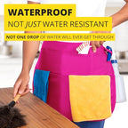 5-Pocket Waterproof Professional Cleaning Apron. Made for Pro Cleaners. Like a Cleaning Caddy Around Your Waist - color: Hot Pink, style: Small