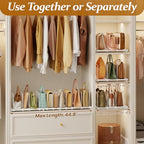 Dmevkic 11-Pack Adjustable Shelf Dividers, Expandable Purse Organizer for Closet (32–44.8"), Purse Storage Handbag Organizer for Closet Shoe Cabinet，White - size: Extended Range (32–44.8")
