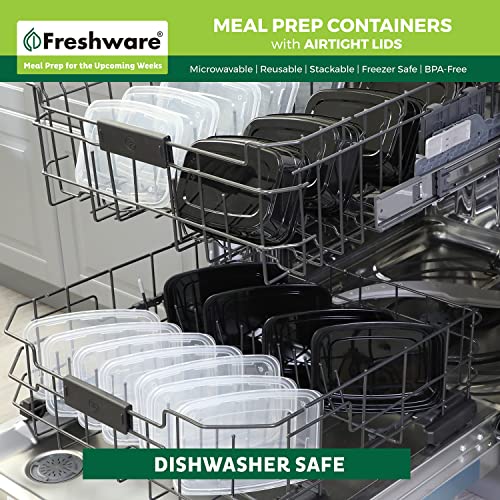 Freshware Meal Prep Containers [50 Pack] 1 Compartment Food Storage Containers with Lids, Bento Box, BPA Free, Stackable, Microwave/Dishwasher/Freezer Safe (16 oz) - size: 16OZ_50PK