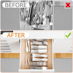 Yieach Clear Small Silverware Organizer 9 inch Wide for Kitchen Drawers,BPA Free Silverware Trays and Plastic Silverware Dividers & Holder,Utensil and Flatware Drawer Organizer Suitable for Fork,Spoon - size: Medium