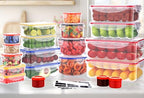 40 Pcs Food Storage Containers with Lids Airtight- Plastic Meal Prep Container for Pantry Kitchen Organization, Microwave, Dishwasher, Freezer Safe -100% Leak Proof (20 Stackable Boxes-20 Lids) - color: 40Pcs