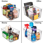 CLEARSPACE Plastic Storage Bins With lids – Perfect Kitchen Fridge Organizer, Pantry Organization, Cabinet Organizers (4 Pack) - size: 11"L x 7.5"W x 6"H