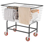 VEVOR Wire Laundry Cart, 3.8Bushel Wire Laundry Basket with Wheels, 32.5''x21.3''x29.9'', Commercial Laundry Basket, Steel Frame with Chrome Finish, 4'' Casters, Wire Cart for Laundry - size: 3.8 Bushel--32.5''x21.3''x29.9''