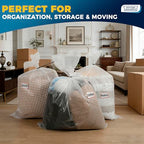 Storage Standard Large Clear Plastic Bags for Storage 6-Pack - Waterproof Extra Large Plastic Bags with Zip Ties, Heavy-Duty Cover for Clothes, Blankets, Linens & Bedding Organization - 32 x 42 Inches - size: 32'' x 42’’