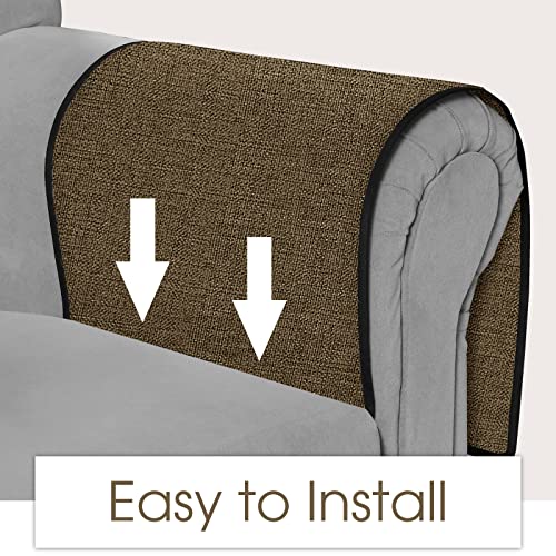 Joywell Couch Organizer Caddy Remote Control Holder for Recliner Armrest Organizer Non Slip Sofa Armchair Caddie with 6 Pocket Storage for Magazine, Tablet, Phone, iPad, Coffee - color: Coffee, size: 19'' x 35''