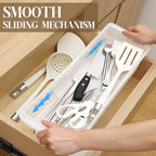 2 Pack Deep Drawer Organizer Bins, Adjustable Sliding Drawer Organizer Bin Expandable Tray for Kitchen Utensils, BBQ Tools, Towels, Durable Plastic Sliding for Easy Storage (17" to 27”) - size: 17" to 27”
