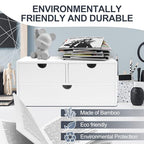 Charmewooden desk organizer with drawers countertop drawer organizer Tabletop Storage Organization Box Home Office Workspace Bathroom Toiletries Supplies (white) - style: White