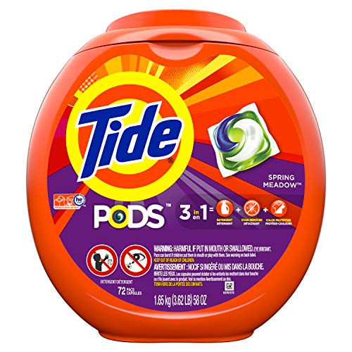 Tide PODS Laundry Detergent Soap PODS, High Efficiency (HE), Spring Meadow Scent, 72 Count - size: 72 Count (Pack of 1)