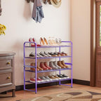 SUFAUY 2-Tier 33" Wide Shoe Rack Closet Metal Wire, Stackable, Purple - color: Purple, size: 2 Tier