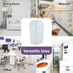 Superio Medium Trash Can with Lid 4.5 Gallon Plastic Swing Top Garbage Can Slim Waste Bin for Under Sink/Cabinet, Laundry Room, Kitchen, Office, Bedroom, Bathroom, College Dorm, 18 Qt, White - size: 4.5 Gallon, style: 1 Pack