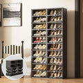 Vipbox Shoe Rack Organizer Cabinet for Closet Entryway,Clear Shoe Storage Boxes Stackable Sneaker Storage with Door Easy Assembly Black Shoe Cabinet with Lids Large 10 Tiers 40 Pairs - size: 10 Tiers 40 Pairs