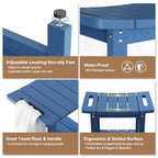 HIPS Shower Benches for Inside Shower, Shower Stool with Space-Efficient Storage Shelf, Waterproof Shower Chair Seat for Spa Bathroom(Navy Blue) - color: Navy Blue