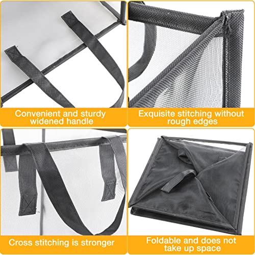 Zopeal 1 Pack Popup Laundry Hamper 13 Inch Collapsible Laundry Baskets with Handles Mesh Clothes Baskets Portable Single Layer Foldable Clothes Hamper Square Bin for Washing (Grey,Single-layer) - color: Grey, size: Single-layer