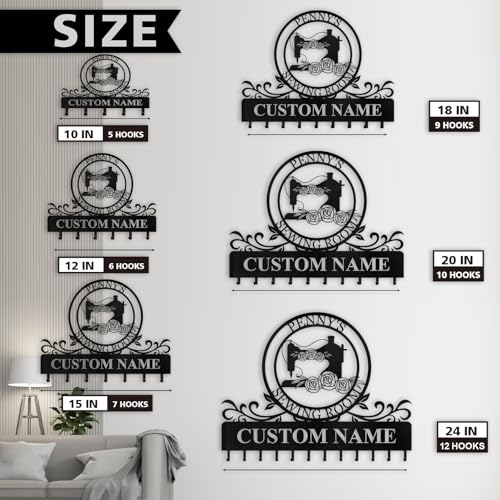 Personalized Key Holder Wall Mount - Custom Sewing Machine Design Key Hanger for Wall Art Decor, Metal Coat Rack Organizer with Hooks, Key Hanger for Bedroom Entryway Hallway, Personalized Gift - color: Color03 Sewing Machine