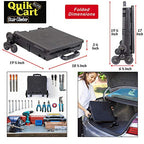 dbest products Quik Cart Elite Stair Climber Wheeled Rolling Crate Teacher Utility With seat Heavy Duty Collapsible Basket With Handle, Black - color: Black, style: Elite Stair Climber