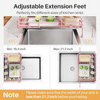 SNTD Dish Drying Rack - Extendable Dish Rack, Large Sink Drying Dish Drainer for Kitchen Counter, Stainless Steel Dish Strainer with Utensil Holder (Pink) - color: Pink