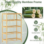 LOKO Fabric Dresser with 5 Drawers, Bamboo Chest of Drawers, Vertical Storage Tower for Small Space, Storage Organizer Unit for Bedroom, Entryway, Living Room, Laundry Room, Closet - size: 12"D x 23"W x 37"H (5 Drawers)