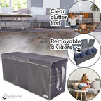 Extra Large Toy Box - Big Toy Box - Sturdy Extra Large Toy Storage Organizer with Pockets - Extra Large Toy Chest 36 x 16 x 12 in - Black - color: Black