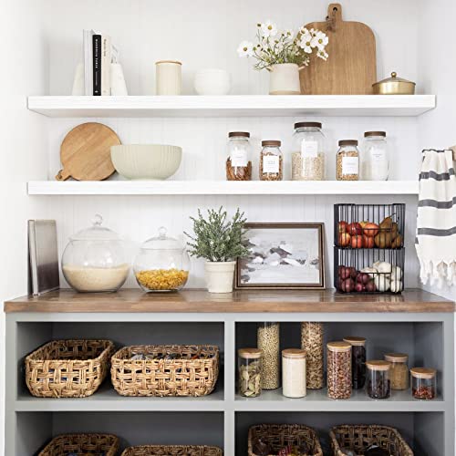 QEEIG Floating Shelves for Wall 47.2" Extra Long - Wall Mounted Shelf Bathroom Kitchen Living Room Bedroom Farmhouse Home Decor Display Bookshelf Large 47.2 x 9.3 inch Set of 2, White (008-120W) - color: B. White, size: 47.2"