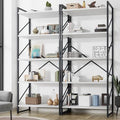 Shintenchi 2-Tier Bookshelf: Tall Industrial Bookcase for Living Room/Home/Office, Modern Book Holder with Storage Rack Shelves - White - color: 2pcs/White