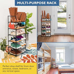 Sundaze Shoe Rack - 6 Tier Tall Shoe Rack for Closet, Sturdy Stackable Shoe Organizer for Closet, Bedroom, Entryway, Garage, Non Woven Fabric Shelf, Black, Holds 12-18 Pairs - size: 6 Tier (18.3" W)