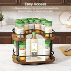 Spice Rack Organization for Cabinet - Height Adjustable Rotating Lazy Susan Organizer, Spice Organizer Fits Cabinets Wide＞ 11 inches, Clearance Height ＞10.5 inches