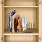 Pot Lid Organizer, Pot Lid Rack Holder, Rest Cutting Board, Bakeware, Pots & Pans, Serving Trays, Reusable Containers in Cabinet Pantry, Stainless Steel - color: Satin Nickel