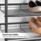 HOOBRO Shoe Rack, 5 Tier Shoe Organizer for Front Door Entrance, Shoe Shelf with Adjustable Tilt Angle, Holds 16-20 Pairs, for Entryway, Garage, Closet, Rustic Brown and Black BF08XJ01 - size: 29.5"L x 11.4"W x 29.6"H