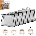 fazhongfa 6PCS Dust Bags for Handbags Clear Purse Storage Organizer Non-Woven Hanging Bag Closet with Zipper and Handle (XL Light Grey) - color: Light Grey