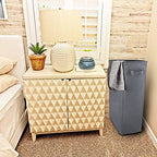 Odonata Slim Laundry Hamper Handles Collapsible Laundry Basket Thin Dirty Clothes Basket Narrow Laundry Bag Foldable Dirty Hamper 45L (Dark Grey) - color: Dark Grey