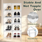 Size 12 Clear Shoe Boxes with Acrylic Magnetic Front Door Plastic Stackable Shoe Organier for Sneaker & Boots Collection, Space-Saving Shoe Storage for Closet Entryway, Bedroom - size: Size 11.5 - 1 Pack