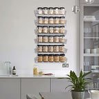 SWOMMOLY Adjustable Wall Mount Spice Rack, 6-Tier Dual-use (Multi-use) Organizer, Silver - color: Silver, size: 6-Tier