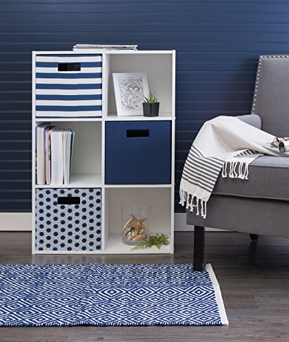 DII Poly-Cube Storage Collection Hard Sided, Collapsible Solid, Small, Nautical Blue - color: Nautical Blue, size: Small Square, 11x11x11"