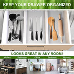 ANTOWIN Expandable Bamboo Drawer Dividers, Drawer Separators,17-22 inches Adjustable Spring-loaded Organizer for Large Utensil, Clothes, Tools Drawers, 6Pack (White) - color: Brown