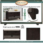 Fully Assembled Solid Acacia Wood Storage Bench - Shoe Organizer with 2 Drawers, Removable Basket & Padded Cushion, Rustic Entryway Bench (Espresso) - color: Espresso