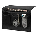 Surblue Bedside Caddy 4 Pockets Bedside Storage Organizer for TV Remote Control Phone Glasses Magazine (Black) - color: Black