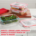Pyrex Freshlock (10-Pack) Mixed Sized Airtight Glass Food Storage Container Set, Non Toxic, with Plastic BPA-Free Leakproof Locking Lids - size: 10 Pack