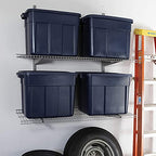 Rubbermaid 18 GAL 6 Pack Garage Storage Bins with Stackable Lid, Heavy Duty - Made in USA - Extreme Temperature Resistant, Durable Plastic Containers with Handles - Solid Black and Grey - size: 18 Gal - 6 Pack