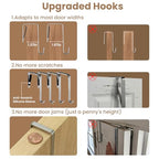 10-Tier Over The Door Organizer with 4 Anti-Scratch Silicone Hooks & 10 Side Pockets, Hanging Shoe Organizer for Closet (15-20 Pairs), Behind the Door Storage for Toys, Household Essentials